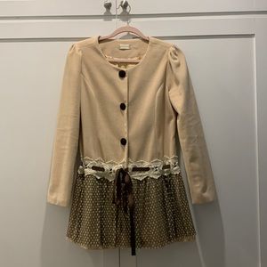 Altar’s State Cream Belted Pea Coat